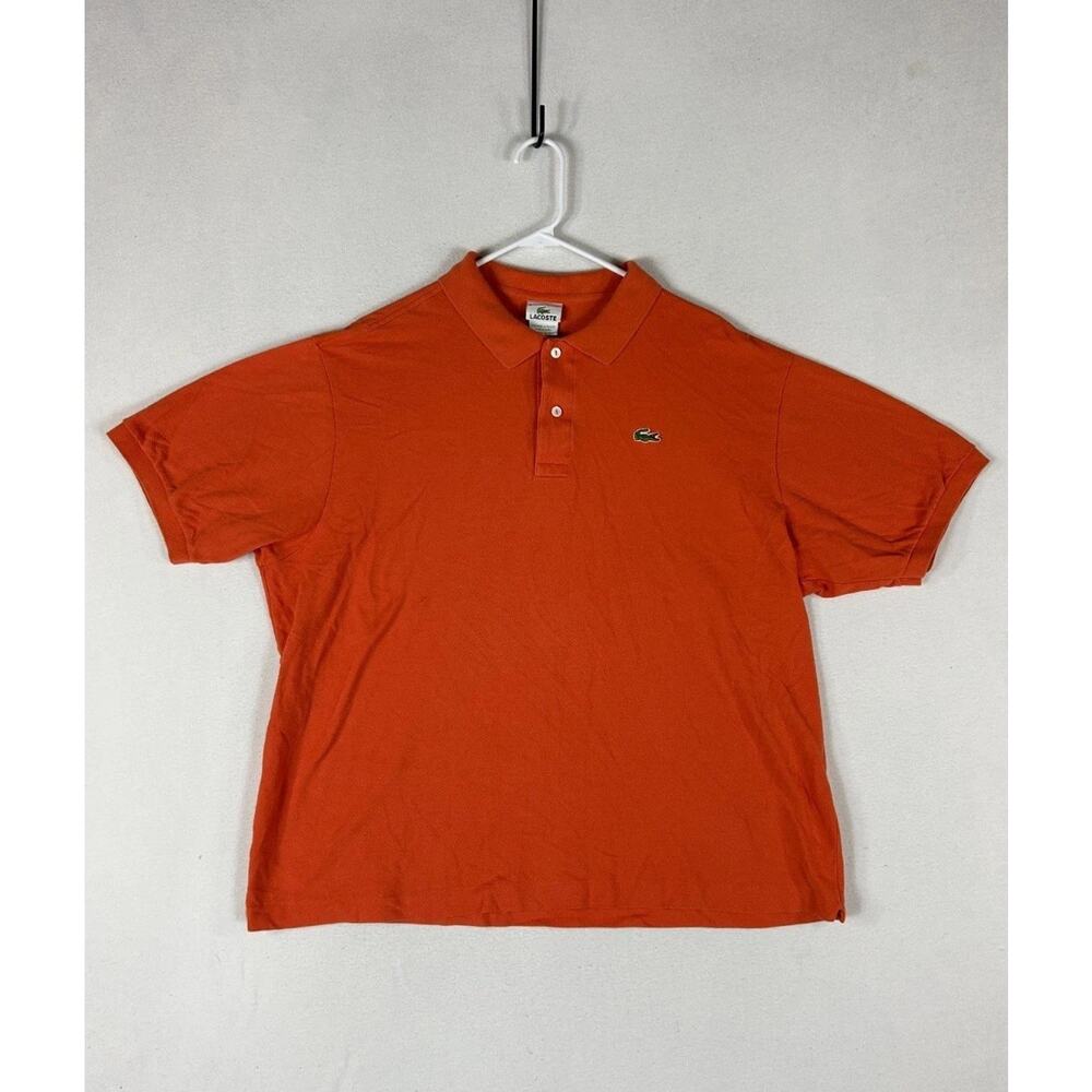 Lacoste Polo Shirt Mens 8 Orange Alligator Logo Golf Casual Classic Short Sleeve